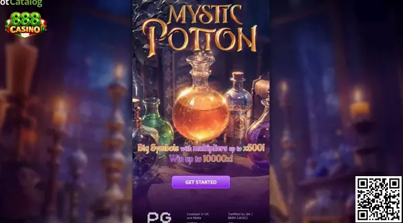 Mystic Potions en 888 Casino México con temática de laboratorio mágico y pociones